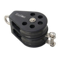 BARTON Doppelblock gleitl. 45mm, Seil 10mm, Auge, U-Bügel