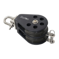 BARTON Doppelblock gleitl. 45mm, Seil 10mm, Wirbelschäkel, U-Bügel