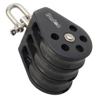 BARTON Dreifachblock gleitl. 45mm, Seil 10mm, Wirbelschäkel