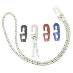 Patentzeising mit Gummiseil 4mm 400mm weiß, Haken schwarz 4St. SB-Pack