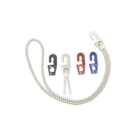Patentzeising mit Gummiseil 4mm 500mm weiß, Haken rot 4St. SB-Pack