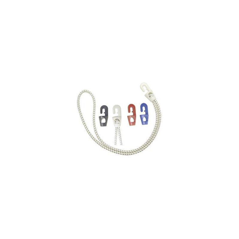 Patentzeising mit Gummiseil 4mm 550mm weiß, Haken schwarz 4St. SB-Pack