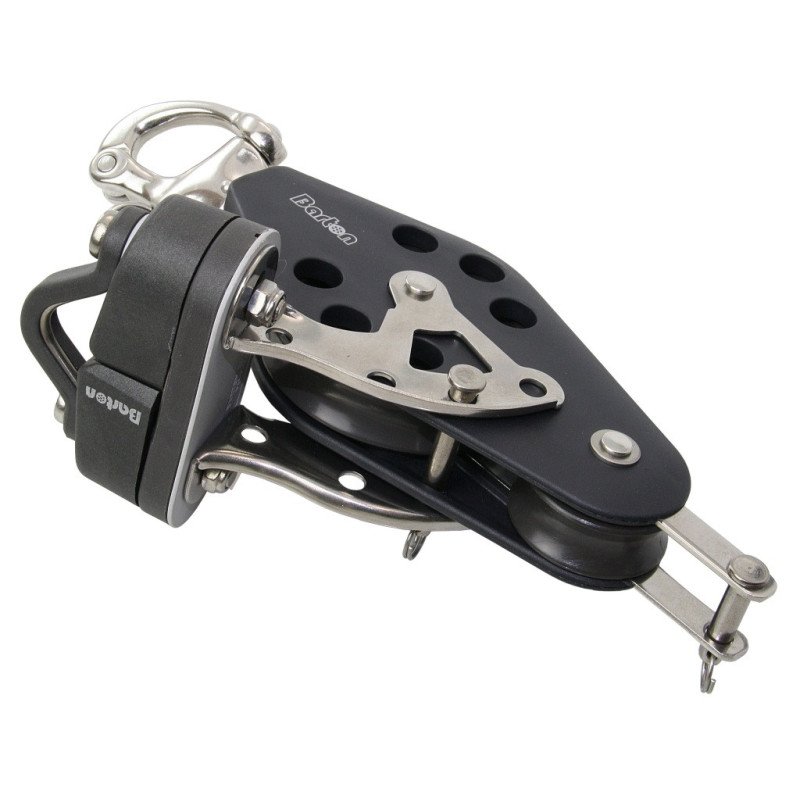 BARTON Violinblock gleitl. 58/30mm, Seil 10mm, Schnappsch, U-Bügel,K-Klemme