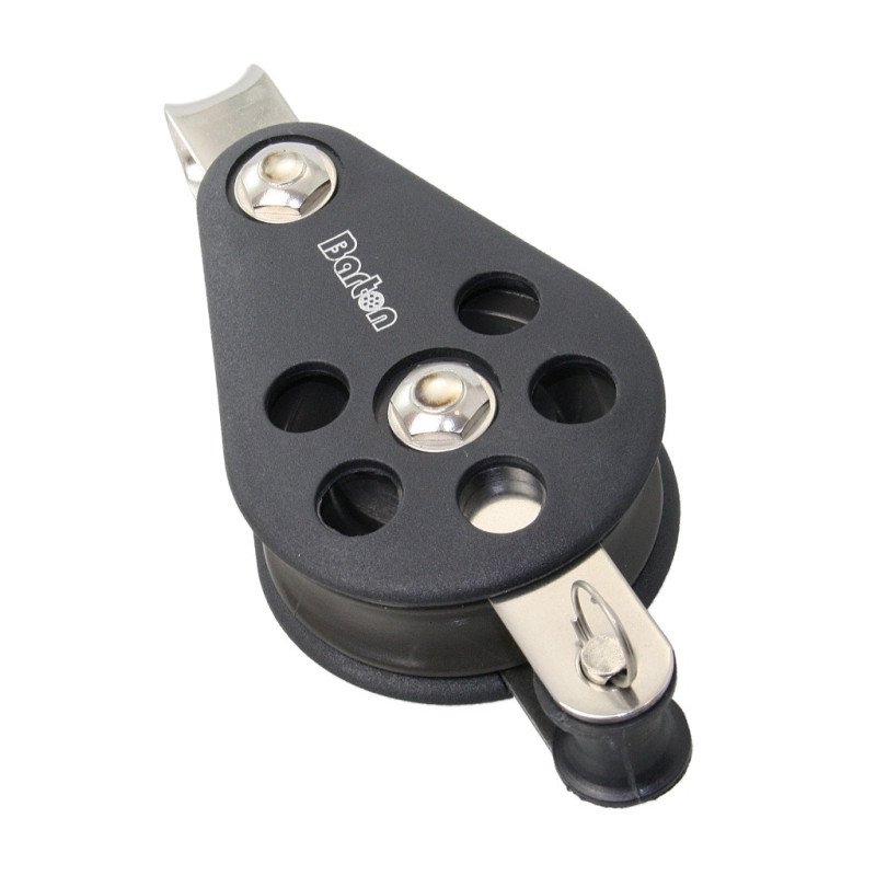 BARTON Einfachblock gleitl. 54mm, Seil 12mm, Auge, U-Bügel