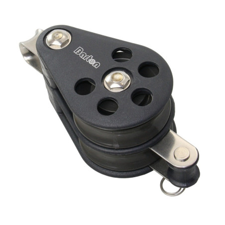 BARTON Doppelblock gleitl. 54mm, Seil 12mm, Auge, U-Bügel