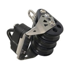 BARTON Dreifachblock gleitl. 54mm, Seil 12mm, Wirbelschäkel, Klemme