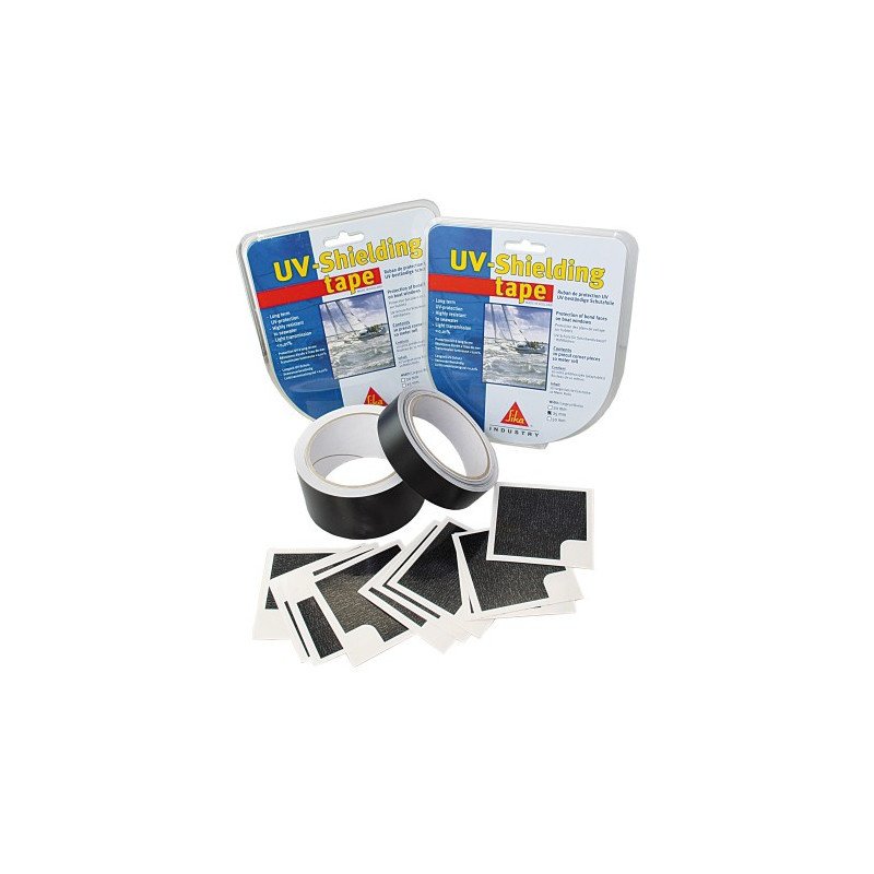 SIKAFLEX UV-Schutz Klebeband-Set 25mm 10m inkl. 10 Klebeecken schwarz
