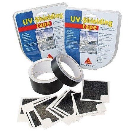 SIKAFLEX UV-Schutz Klebeband-Set 25mm 10m inkl. 10 Klebeecken schwarz