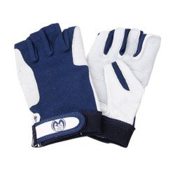 Segelhandschuh aus Leder blau/weiß Gr.XL
