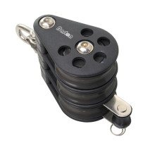 BARTON Dreifachblock gleitl. 64mm, Seil 12mm, Umsteckschäkel, U-Bügel