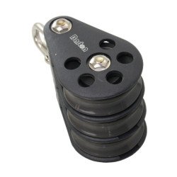 BARTON Dreifachblock gleitl. 64mm, Seil 12mm, Wirbelschäkel