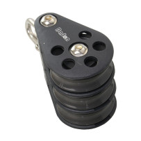 BARTON Dreifachblock gleitl. 64mm, Seil 12mm, Wirbelschäkel