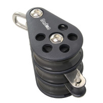 BARTON Dreifachblock gleitl. 64mm, Seil 12mm, Wirbelschäkel, U-Bügel