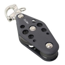 BARTON Violinblock gleitl. 70/44mm, Seil 12mm, Schnappschäkel