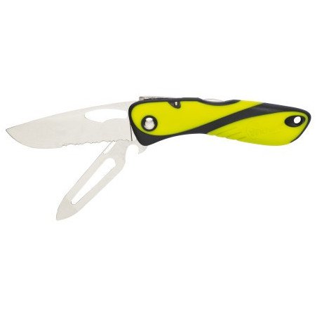 WICHARD Messer Offshore verzahnt mit Schäkelschl. Klinge 80mm, fluoresz.