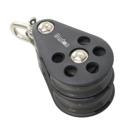 BARTON Doppelblock gleitl. 70mm, Seil 14mm, Umsteckschäkel