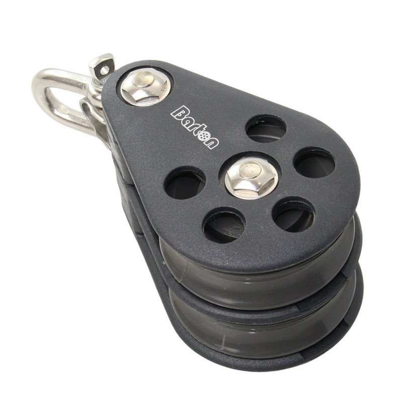 BARTON Doppelblock gleitl. 70mm, Seil 14mm, Umsteckschäkel BARTON Doppelblock gleitl. 70mm, Seil 14mm, Umsteckschäkel