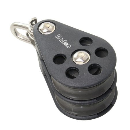 BARTON Doppelblock gleitl. 70mm, Seil 14mm, Umsteckschäkel