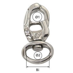 WICHARD Schnappschäkel Trigger mit Wirbelauge breit C3 83mm SB-Pack
