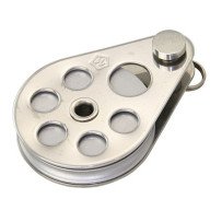 WICHARD Einfachblock gleitl. 50mm, Drahtseil 5mm, Alurolle, Steckbolzen