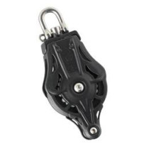 WICHARD Einfachblock gleitl. 70mm, Seil 14mm, Wirbelschäkel, U-Bügel