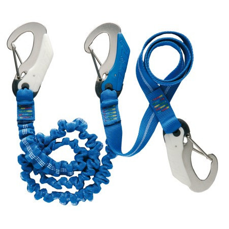 WICHARD Lifeline elastisch mit 3 Edelstahl-Karabinern, (Stretch-)Gurte 2+1m