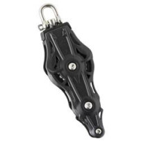 WICHARD Violinblock kugell. 55mm, Seil 12mm, Wirbelschäkel, U-Bügel