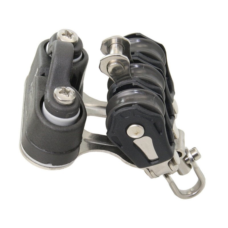 BARTON Dreifachblock kugell. 20mm, Seil 5mm, Wirbelsch, U-Bügel, Klemme