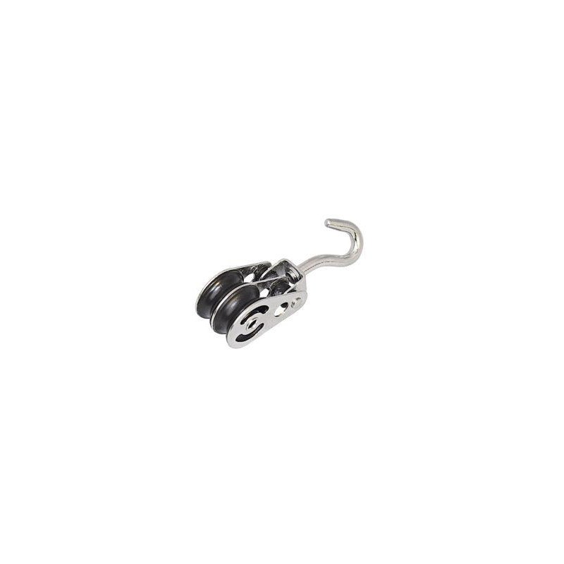 SEA SURE Doppelblock gleitl. 25mm, Seil 8mm, Wirbelhaken SEA SURE Doppelblock gleitl. 25mm, Seil 8mm, Wirbelhaken