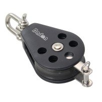 BARTON Einfachblock kugell. 30mm, Seil 8mm, Wirbelschäkel, U-Bügel