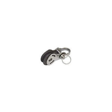 SEA SURE Einfachblock gleitl. 20mm, Seil 4mm, Carbonrolle, Schäkel