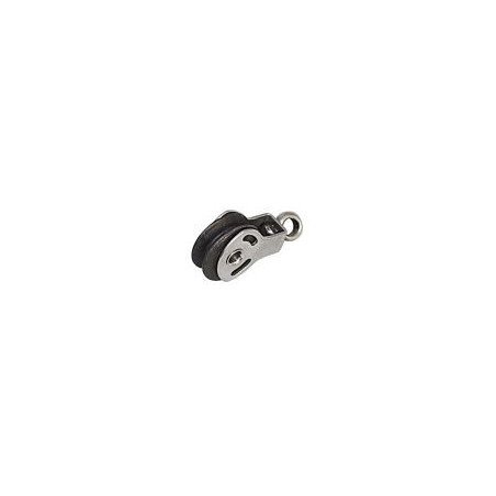 SEA SURE Einfachblock gleitl. 20mm, Seil 4mm, Carbonrolle, Wirbelauge