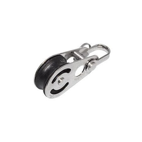 SEA SURE Einfachblock gleitl. 38mm, Seil 10mm, Carbonrolle, Schäkel