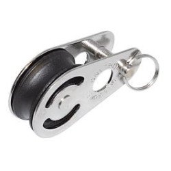 SEA SURE Einfachblock gleitl. 38mm, Seil 10mm, Carbonrolle, Steckbolzen