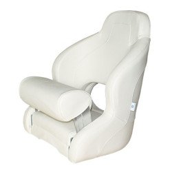 Steuersitz/Bootsstuhl Sport PVC mit Flip-Up, weiß