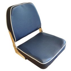 Steuersitz/Bootsstuhl Klassik mit Flip-Down, blau mit weißem Keder