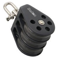 BARTON Dreifachblock kugell. 45mm, Seil 10mm, Wirbelschäkel