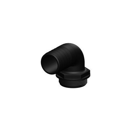 TRUDESIGN Schlauchtülle Aquavalve 90° 1-1/2' für Schl. 38mm schwarz SB-Pack