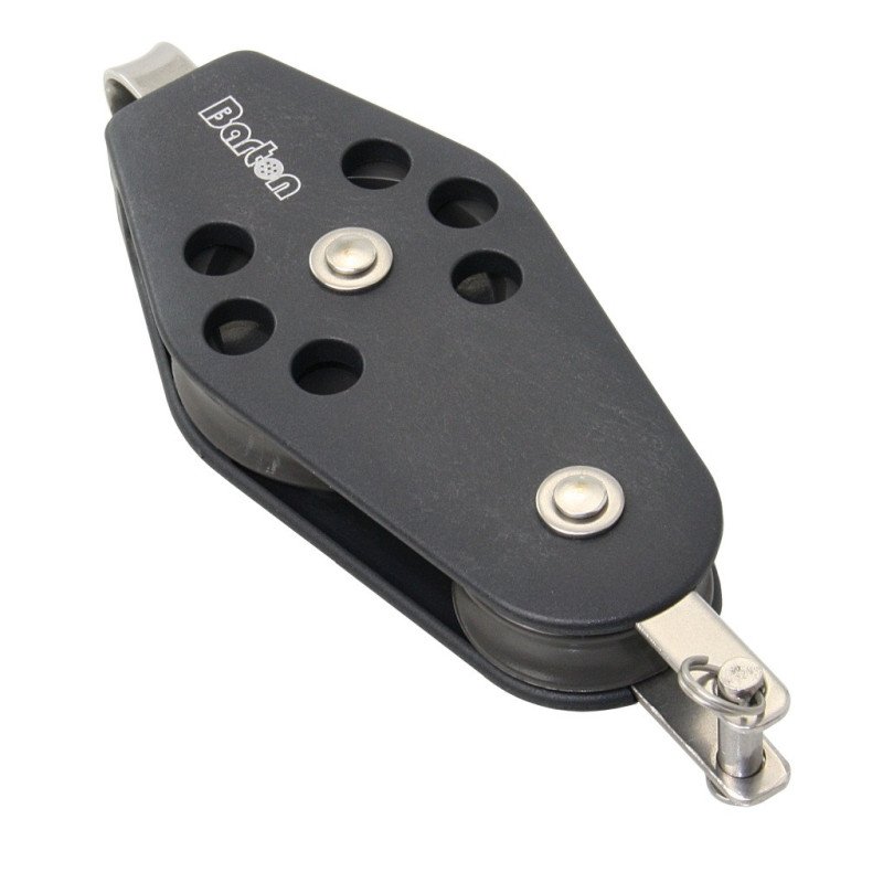 BARTON Violinblock kugell. 58/30mm, Seil 10mm, Auge, U-Bügel