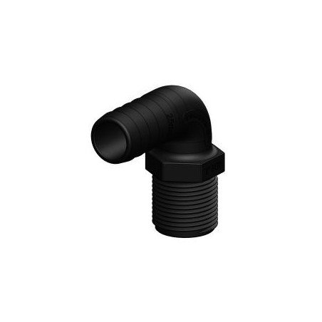 TRUDESIGN Schlauchtülle mit Außengew. 90° 1' für Schl. 25mm schwarz