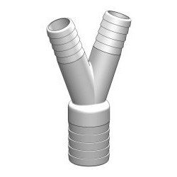 TRUDESIGN Schlauchverbinder Y-Stück Nylon/GFK 2x25/25mm weiß
