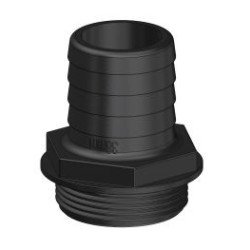 TRUDESIGN Schlauchtülle Aquavalve 90° 1-1/2' für Schl. 25mm schwarz SB-Pack
