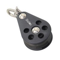 BARTON Einfachblock kugell. 54mm, Seil 12mm, Umsteckschäkel