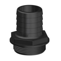 TRUDESIGN Schlauchtülle Aquavalve 1-1/2' für Schl. 25mm schwarz SB-Pack