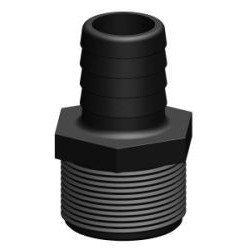 TRUDESIGN Schlauchtülle mit Außengew. 1-1/4' für Schl. 32mm schwarz SB-Pack