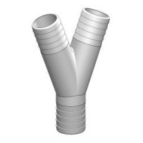 TRUDESIGN Schlauchverbinder Y-Stück Nylon/GFK 2x25/25mm weiß SB-Pack
