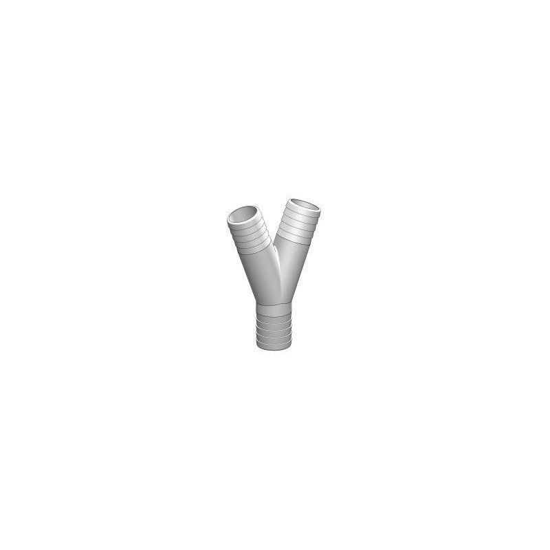 TRUDESIGN Schlauchverbinder Y-Stück Nylon/GFK 2x25/25mm weiß SB-Pack