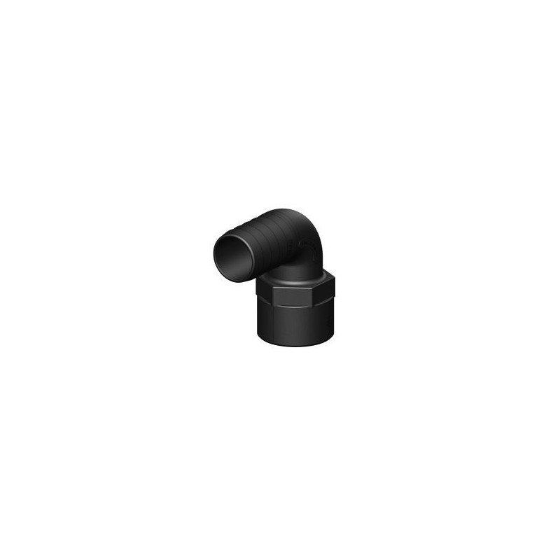 TRUDESIGN Schlauchtülle mit Innengew. 90° 1-1/2' für Schl. 38mm schwarz