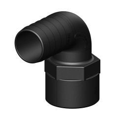 TRUDESIGN Schlauchtülle mit Innengew. 90° 1-1/4' für Schl. 32mm schwarz