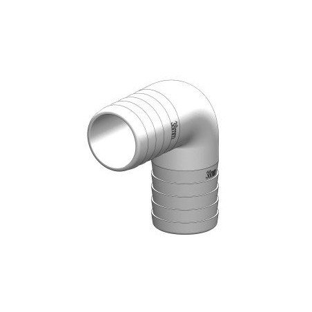 TRUDESIGN Schlauchverbinder 90° Nylon/GFK 19mm weiß